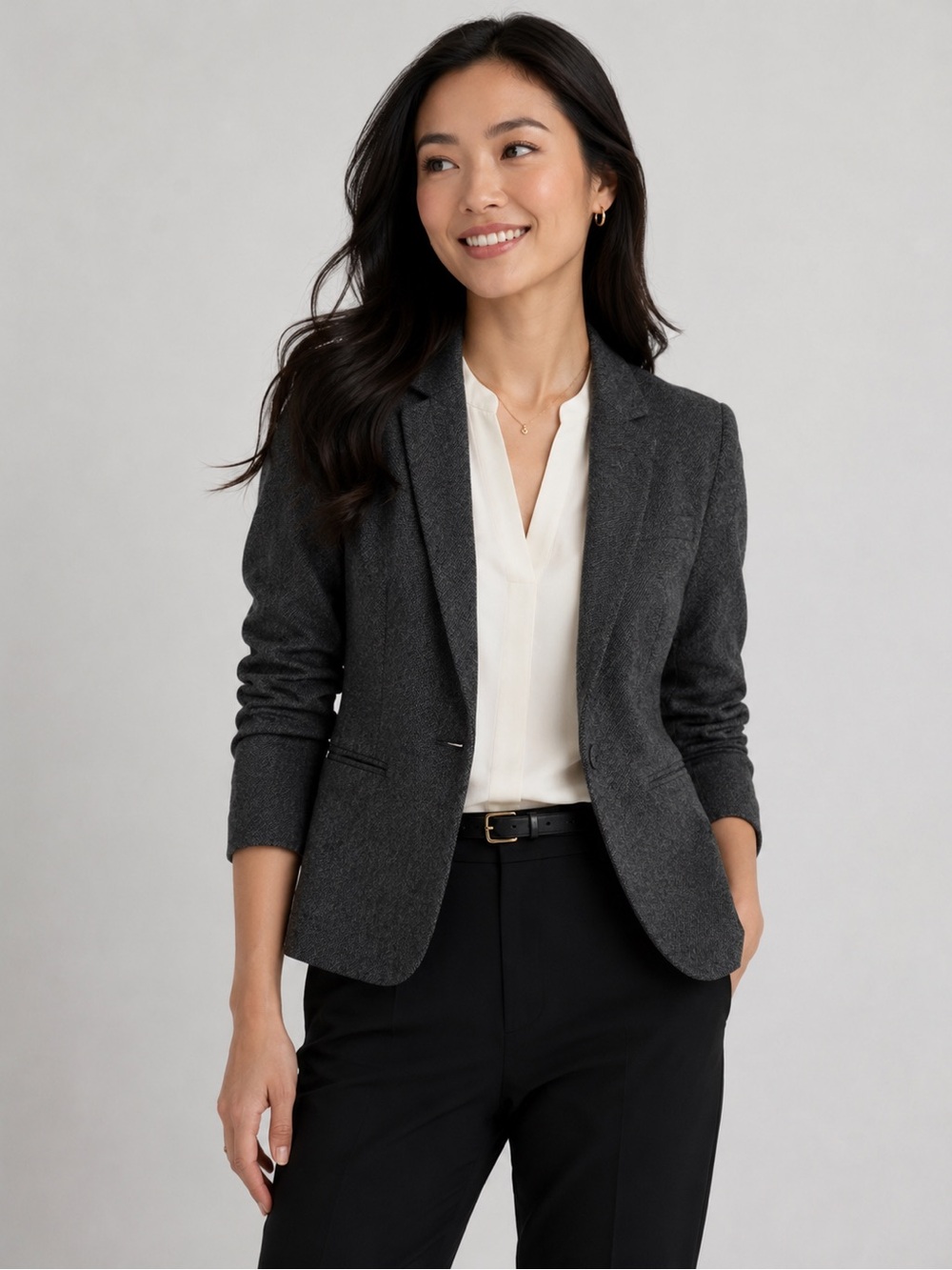 LOFT Charcoal Women’s Blazer – Classic Work-to-Weekend Style 🖤